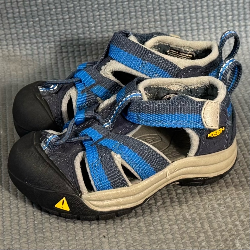 KEEN Venice Water Sandals Waterproof Blue‎ Black Adjustable Toddler Size 4C